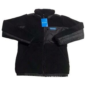 Columbia Youth Boys Girls Full Zip Reversible Winter Jacket Size L 14-16 Black